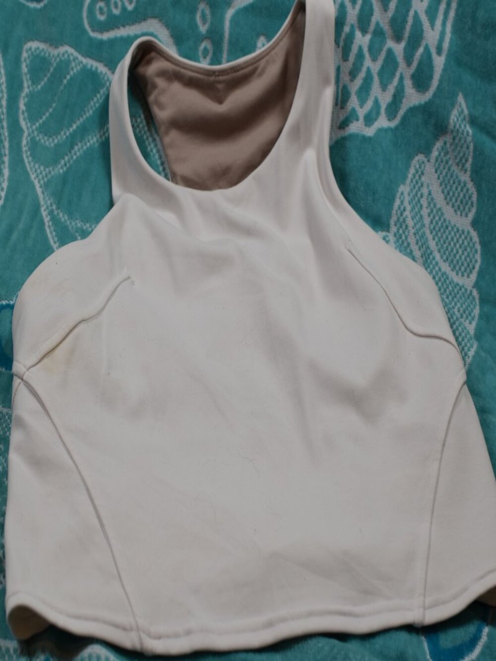 Lululemon white crop top bra